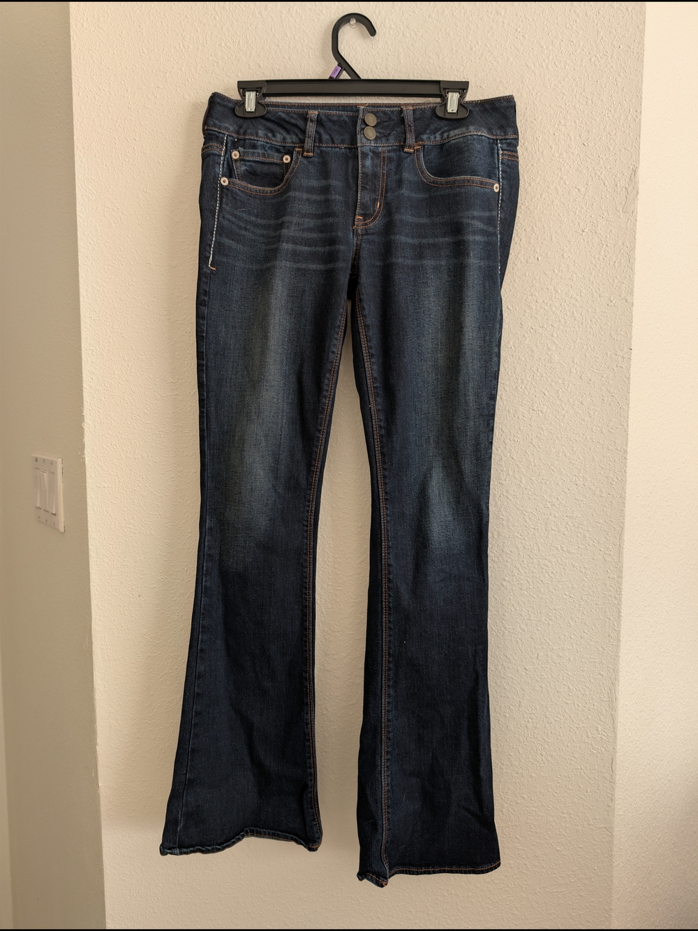 AE Artist Dark Blue Flare Jeans for Women